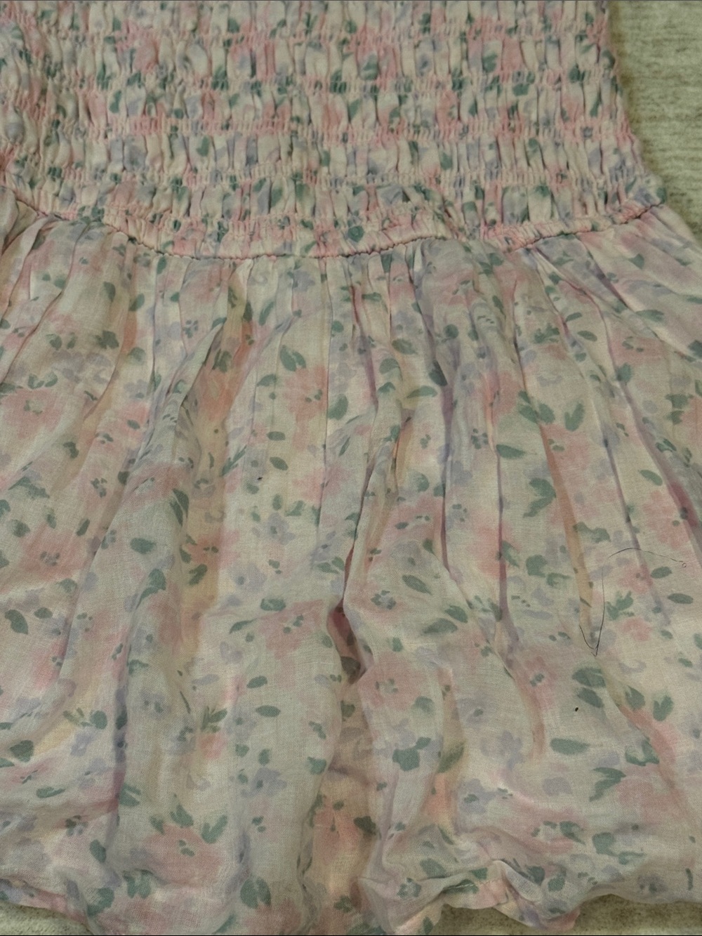 Hollister Pink Floral Smocked Sundress Romper - Picture 5 of 9
